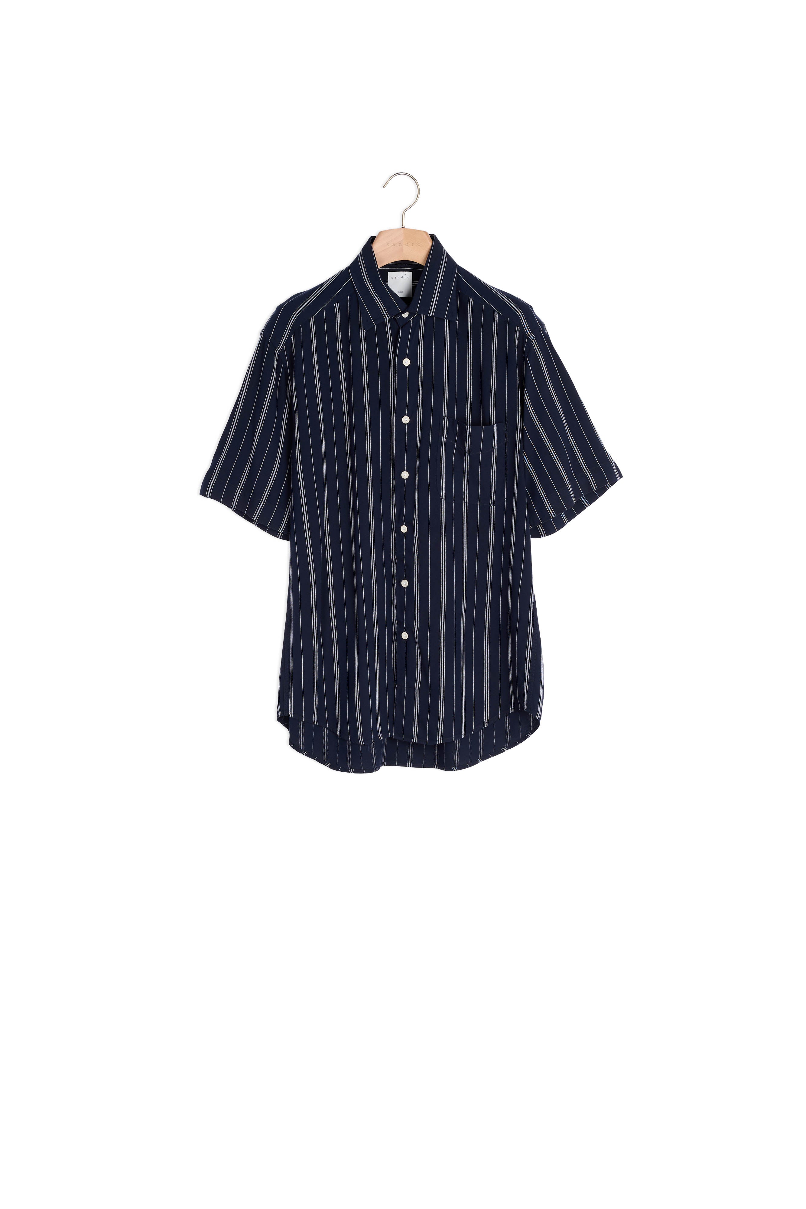 Chemise rayée à manches courtes Sandro seconde main