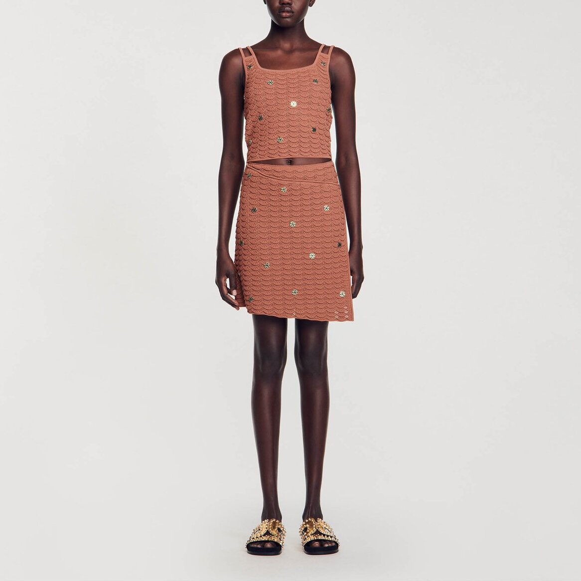 Top court en Maille à pièces Sandro seconde main