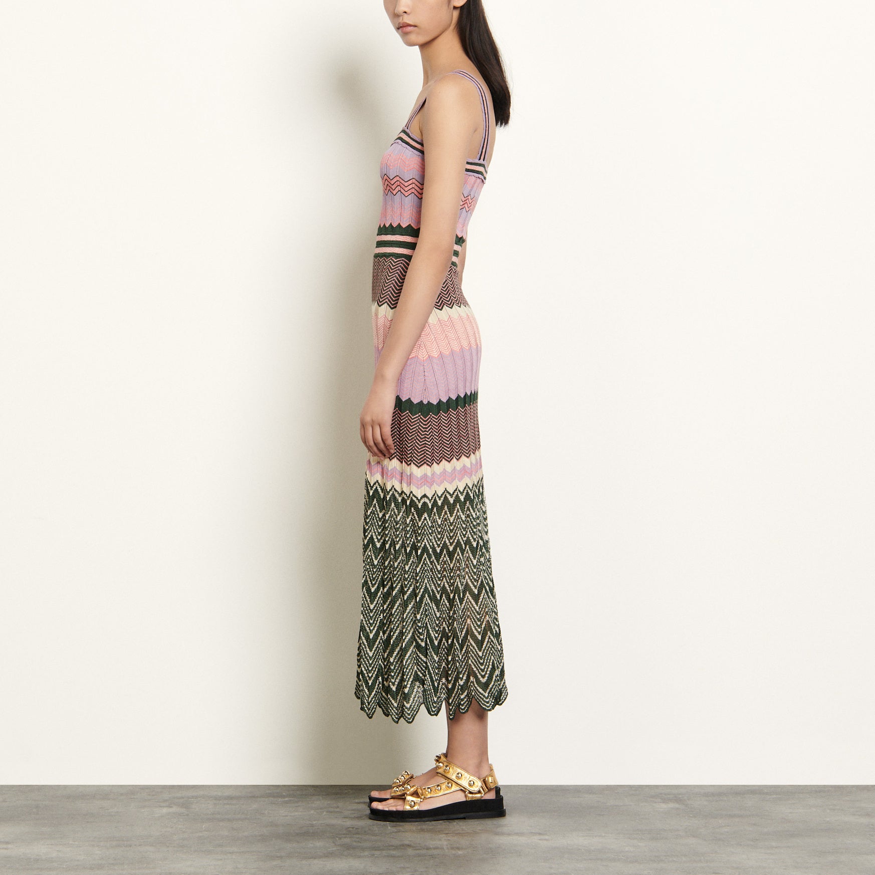 Robe en Maille à jeu de rayures Sandro seconde main