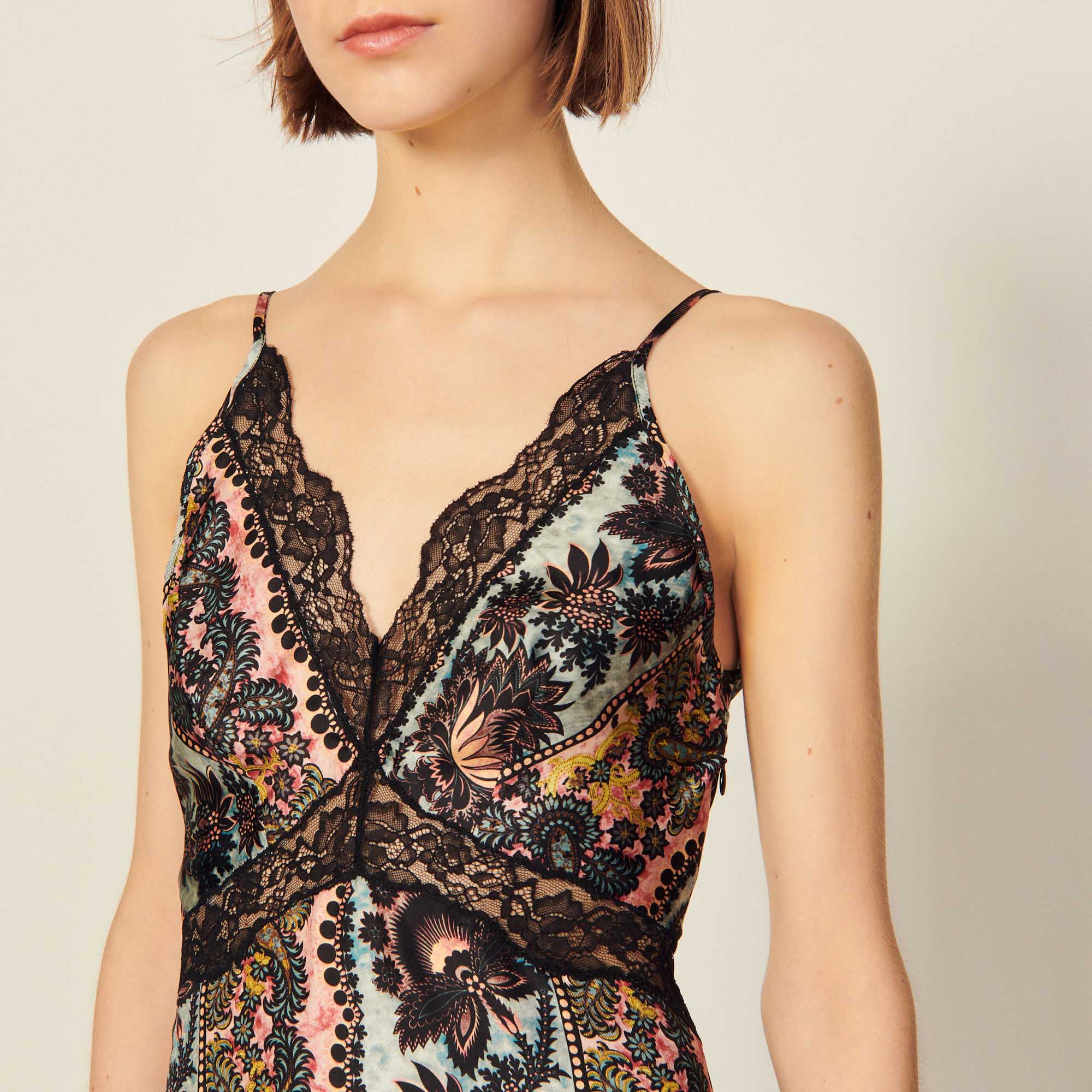 Robe imprimée en soie Sandro seconde main