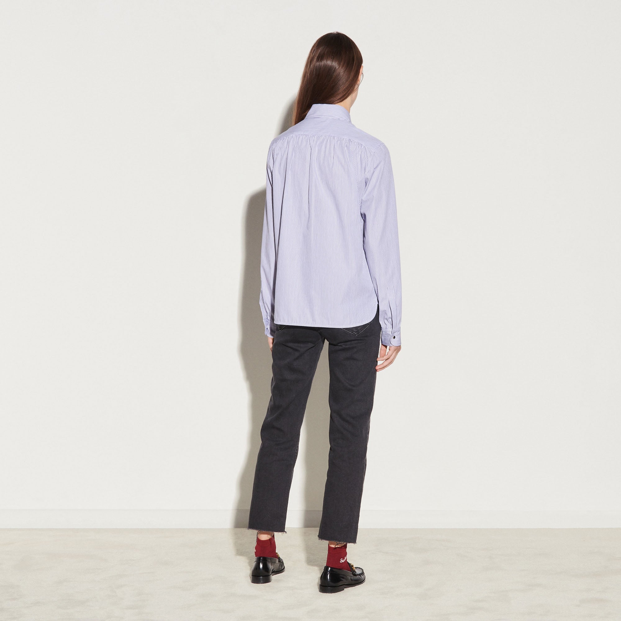 Chemise rayée et son col arrondi Sandro seconde main