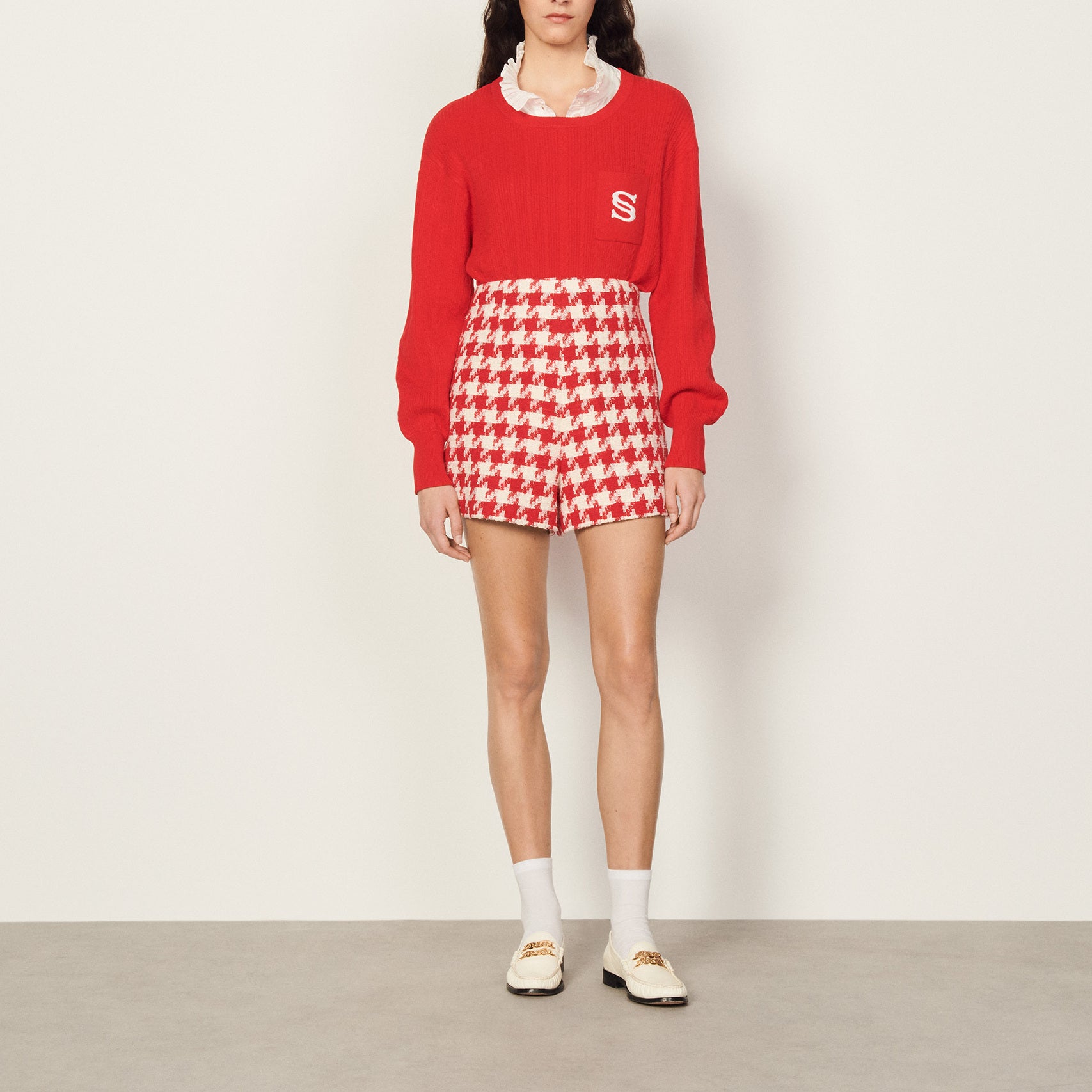 Short en pied de poule Sandro seconde main