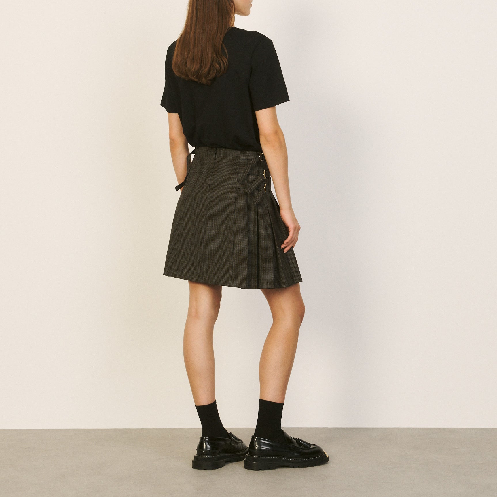 Jupe Beige / Bleu Sandro seconde main