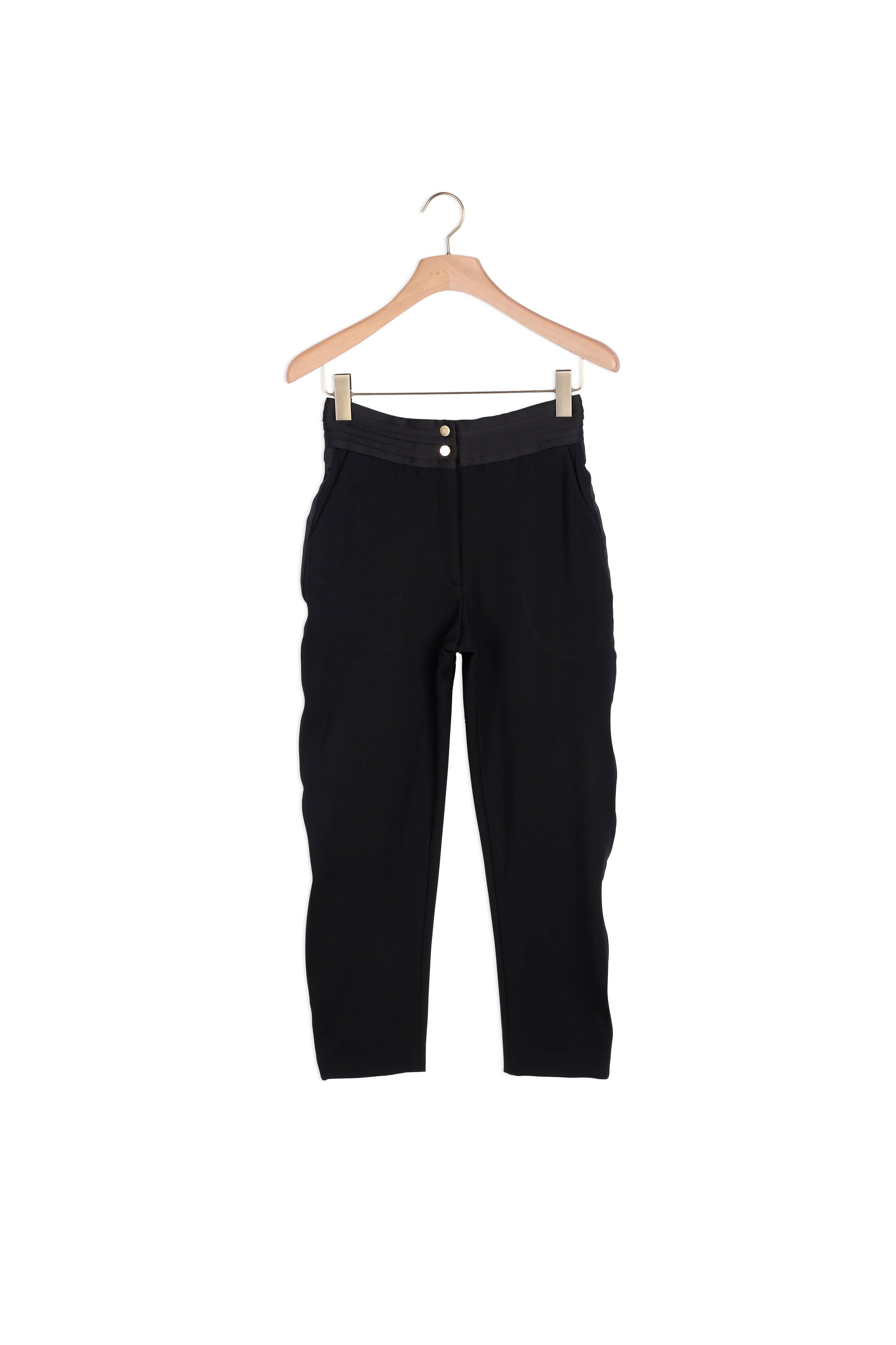Pantalon droit à ceinture satinée Sandro seconde main