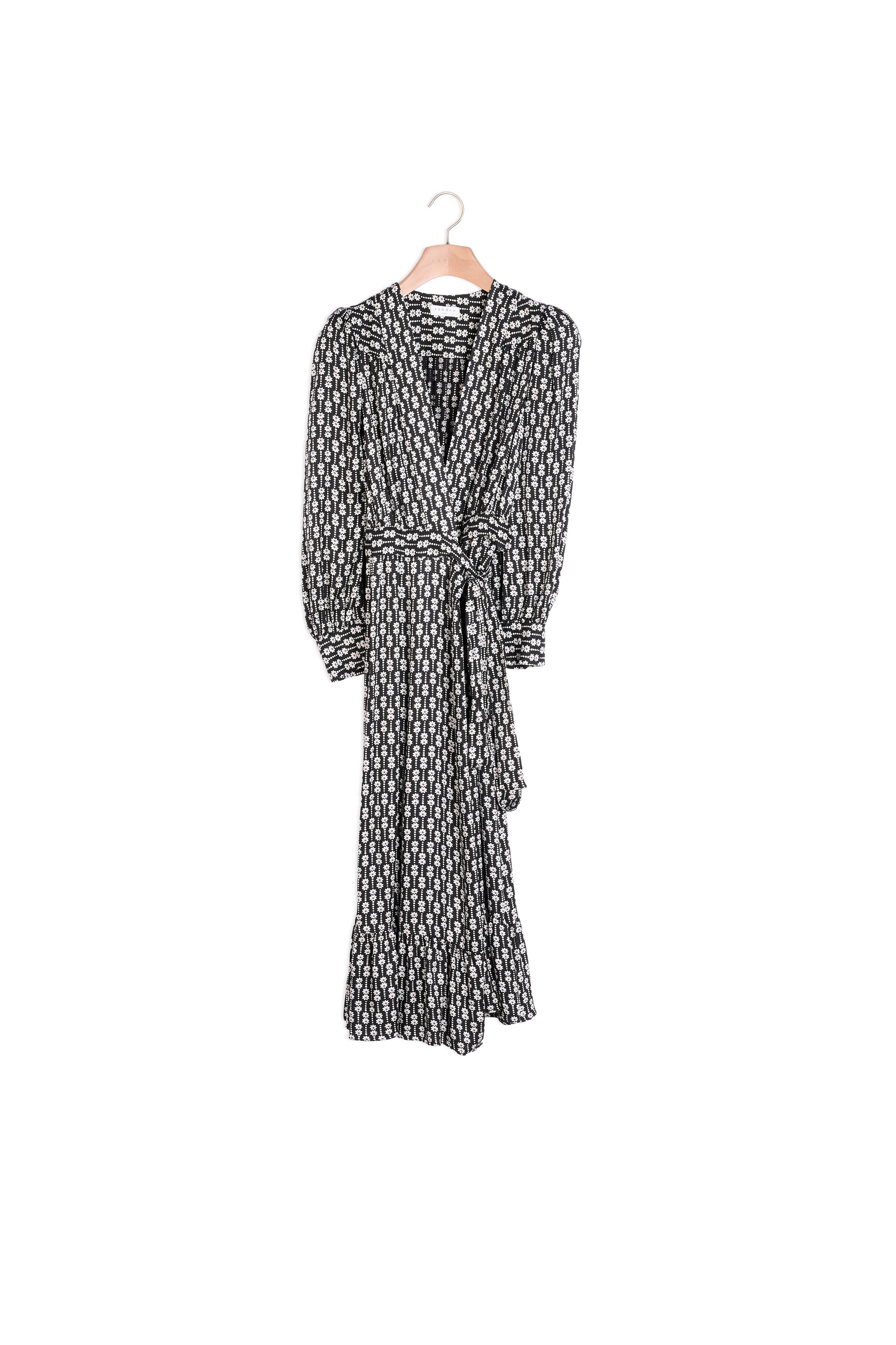 Robe imprimé noir et blanc Sandro seconde main