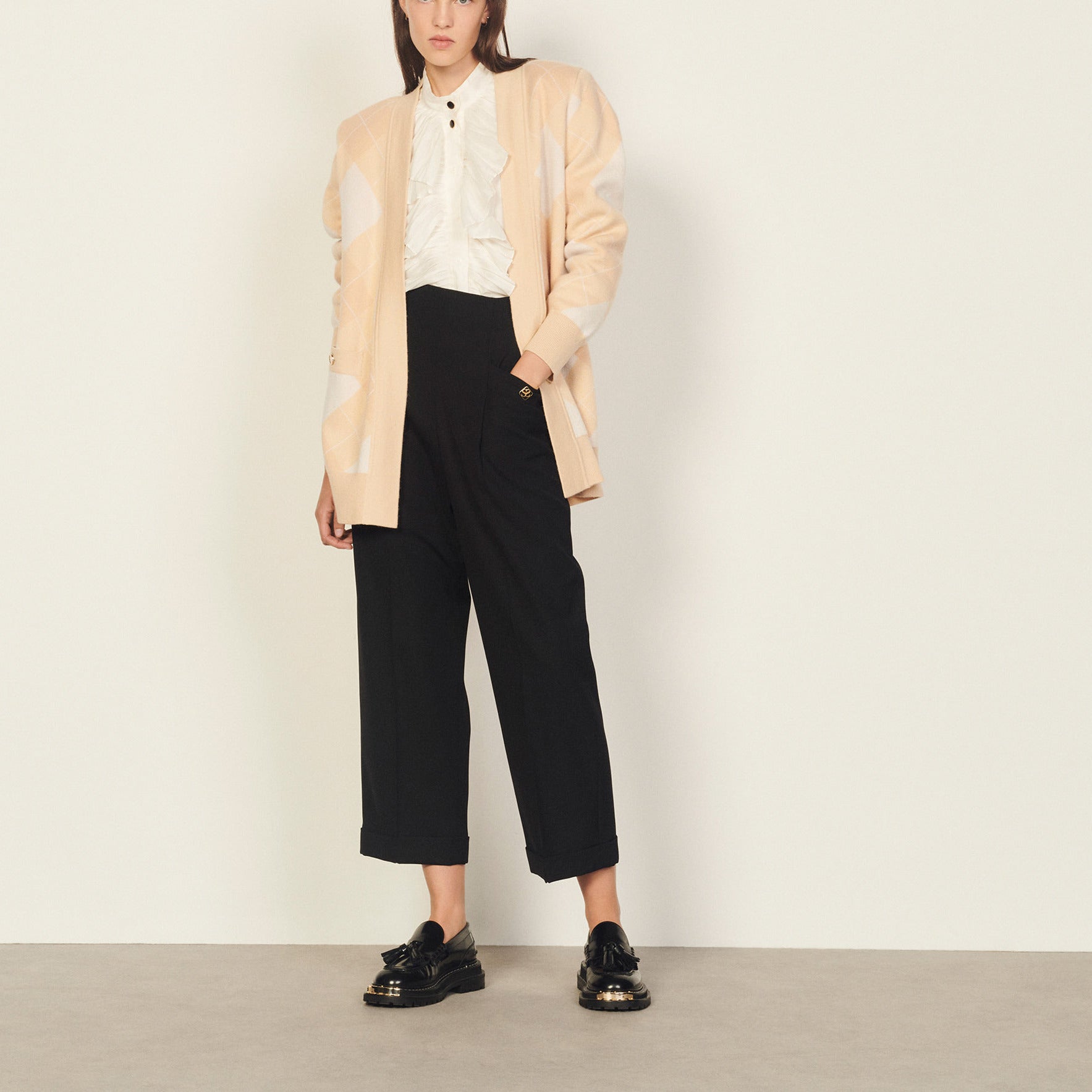 Cardi coat à motifs jacquard Sandro seconde main