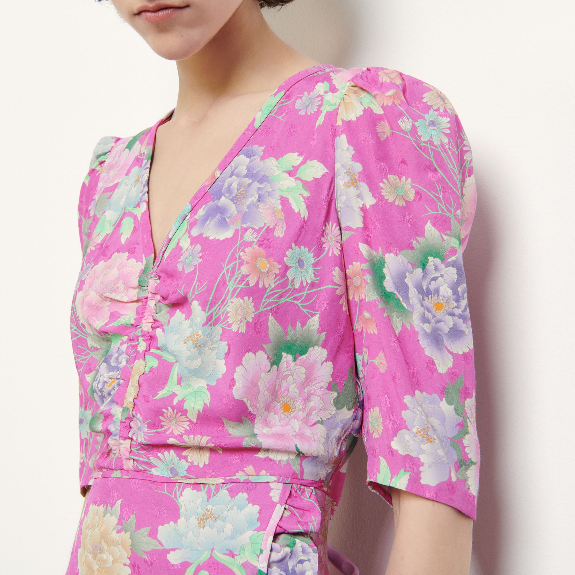 Robe longue asymétrique en jacquard Sandro seconde main