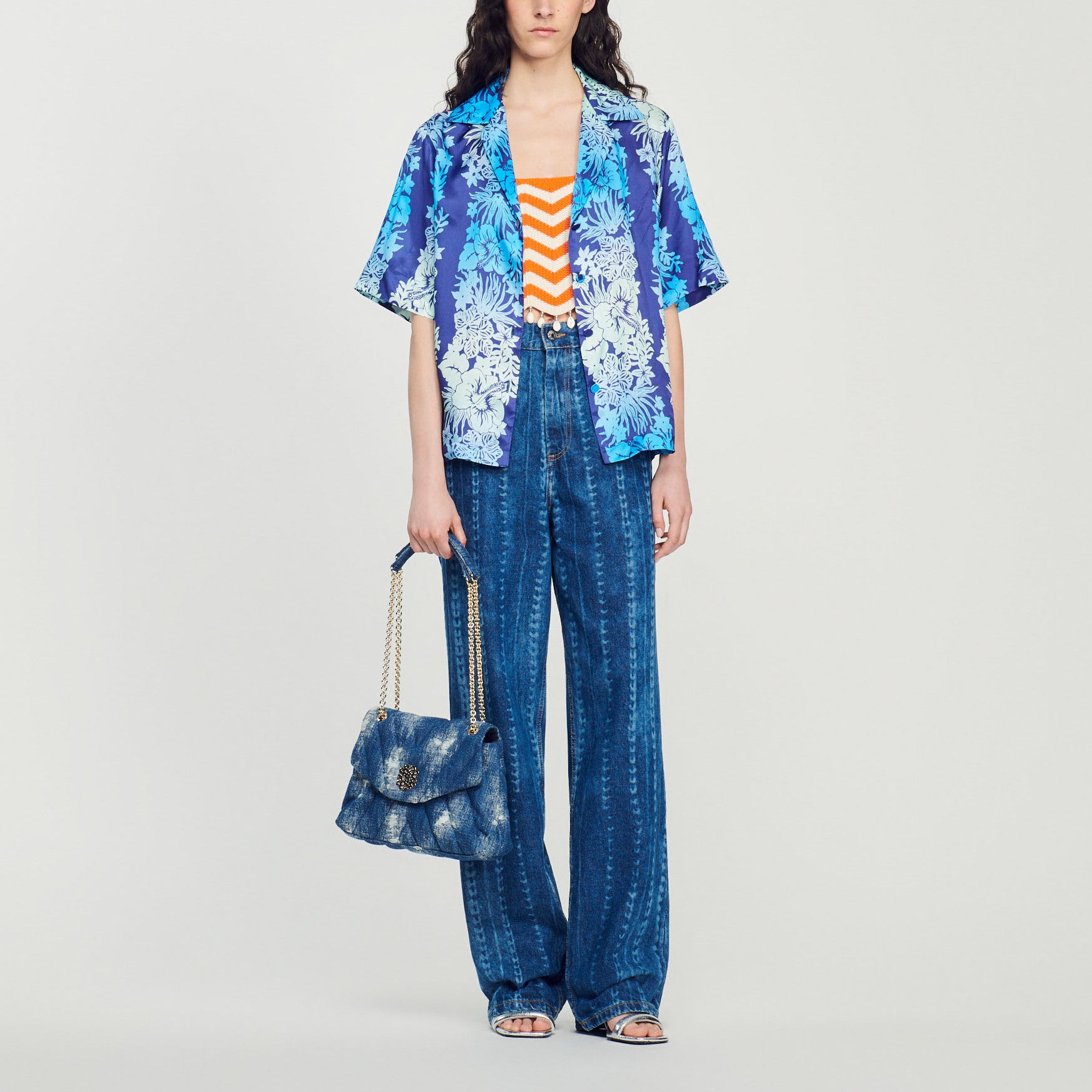 Chemise à imprimé Hawaï Sandro seconde main