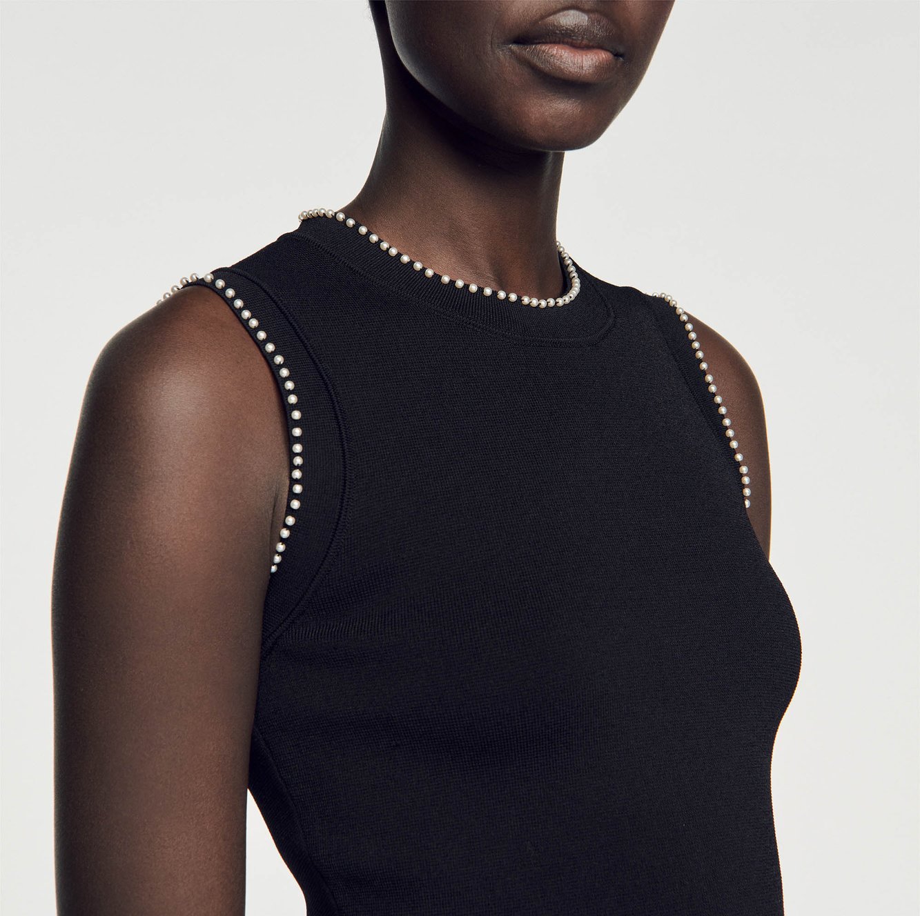Débardeur en Maille orné de perles Sandro seconde main
