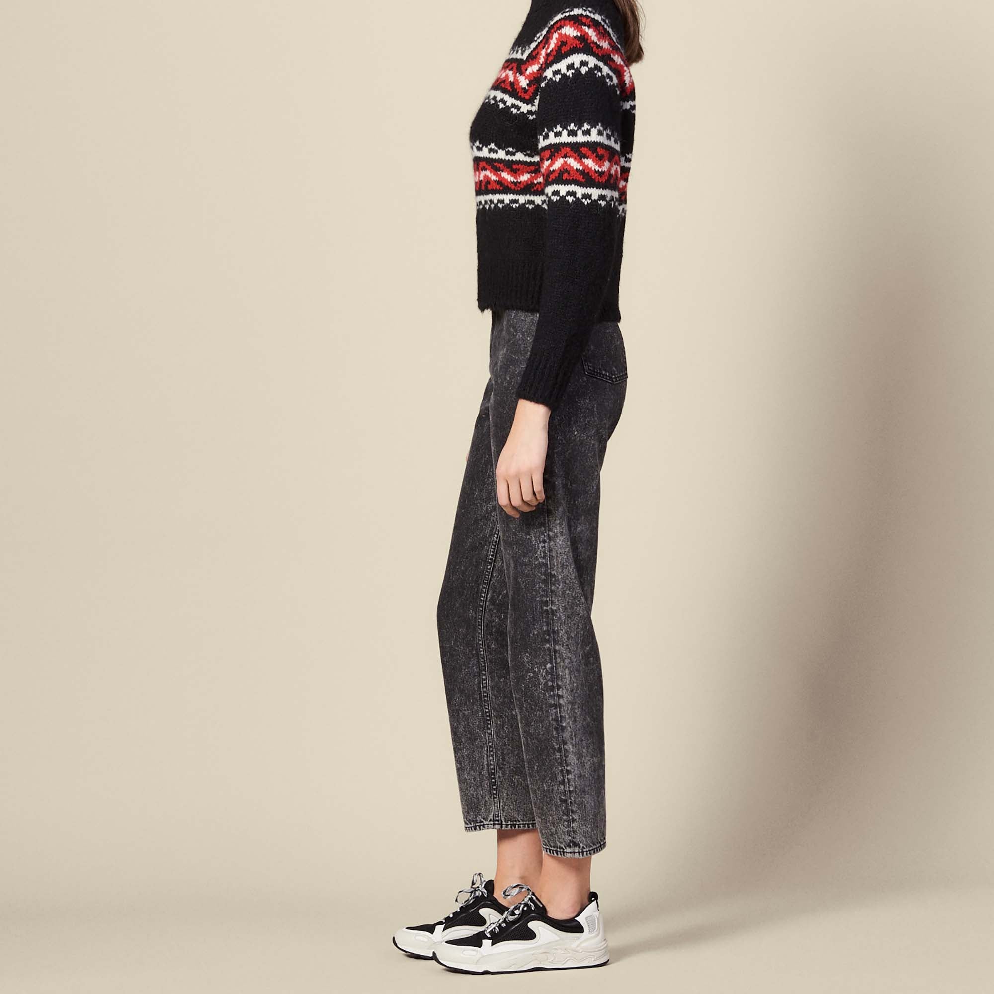 Pull à motif géométrique en jacquard Sandro seconde main