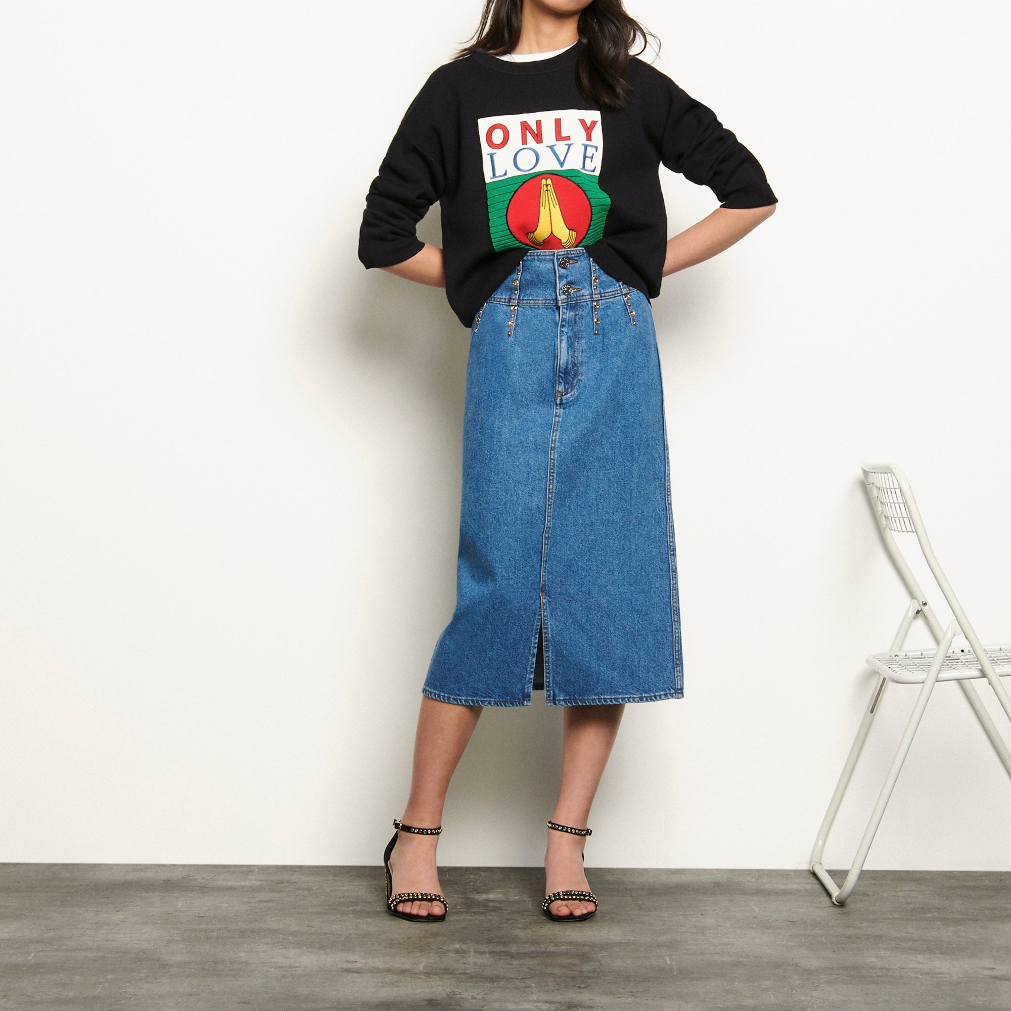 Jupe longue en Jean Sandro seconde main