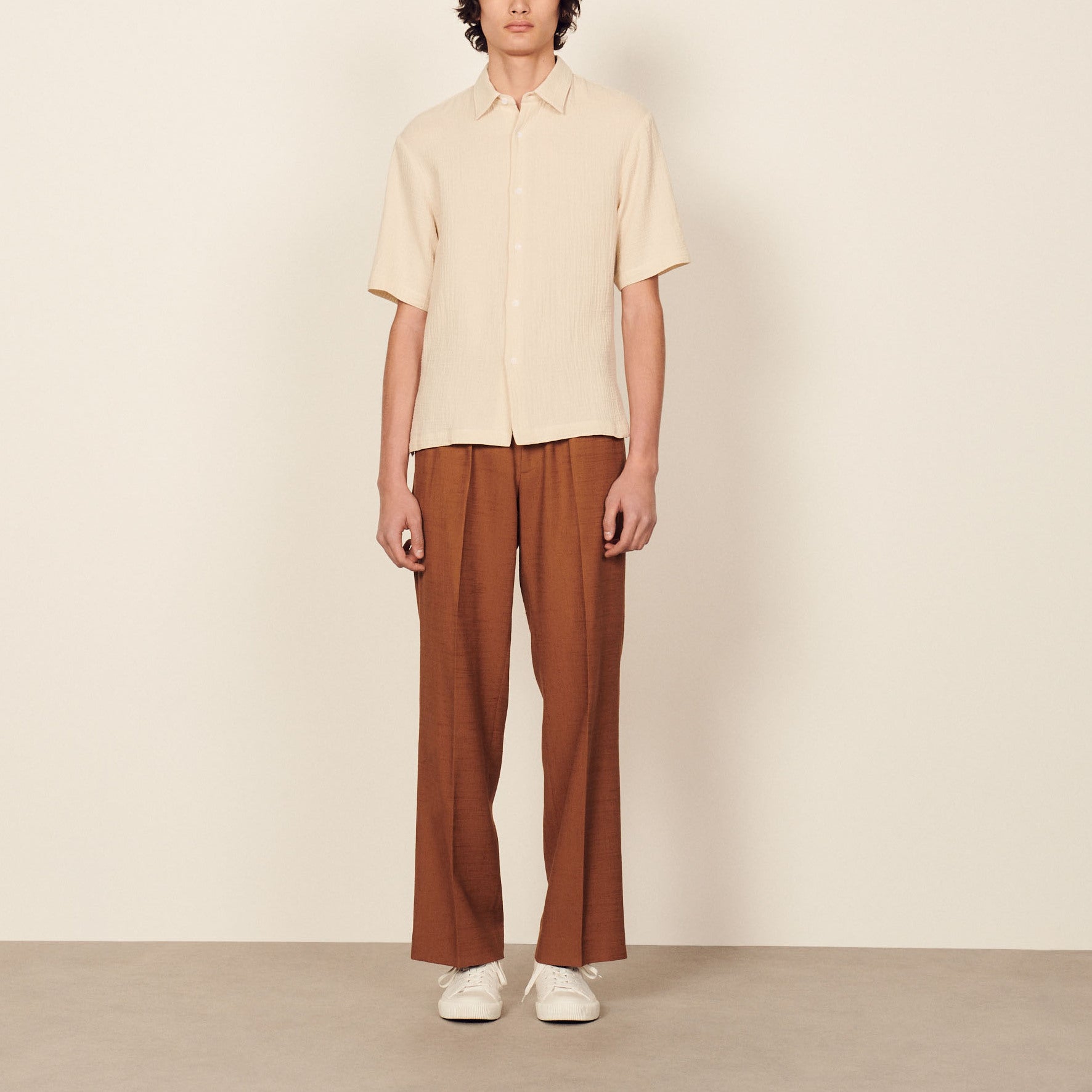 Chemise en coton gaufré Sandro seconde main