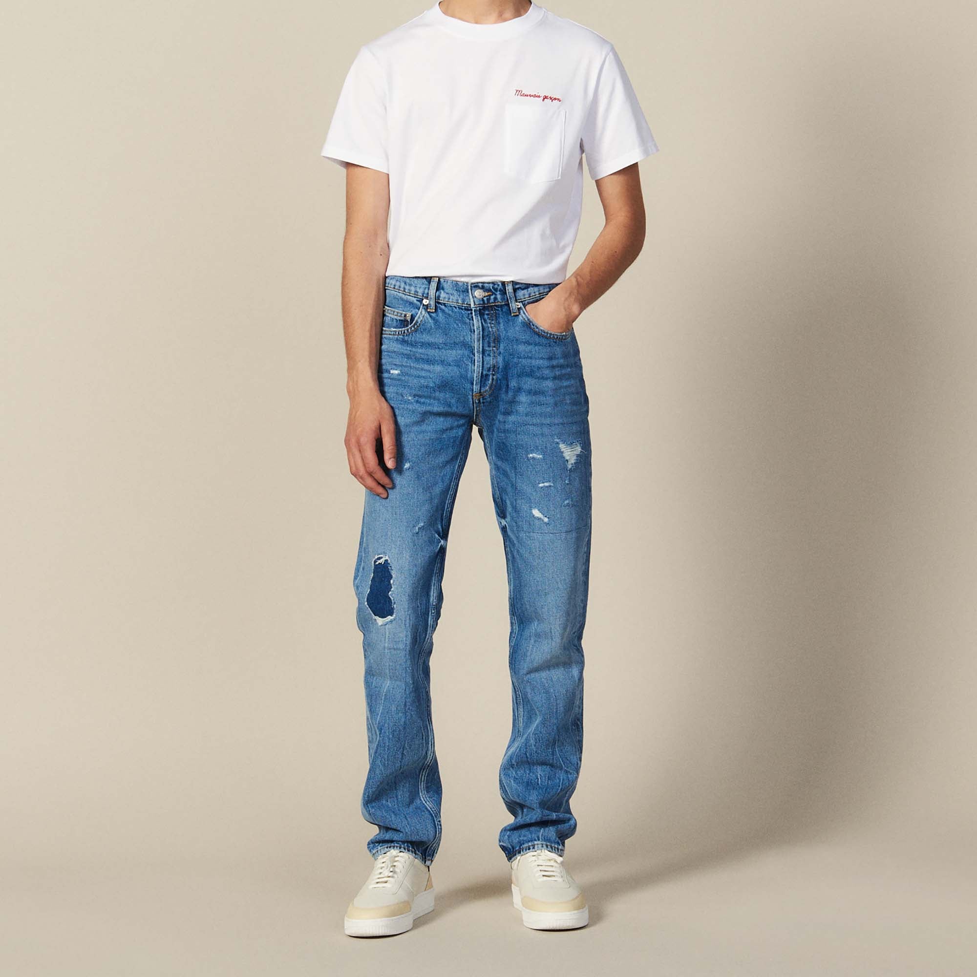 Jean slim destroy en coton Sandro seconde main