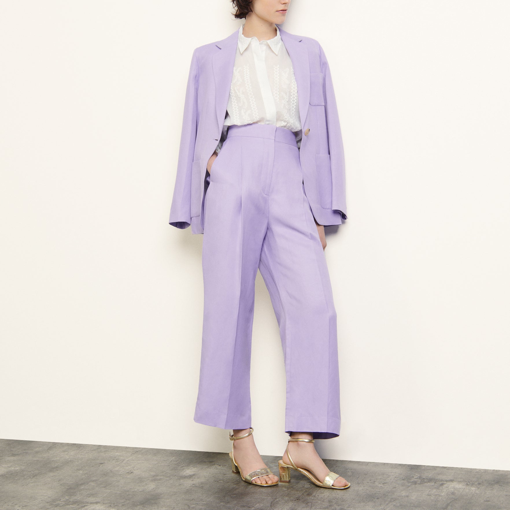  Pantalon large en lin mélangé Sandro seconde main