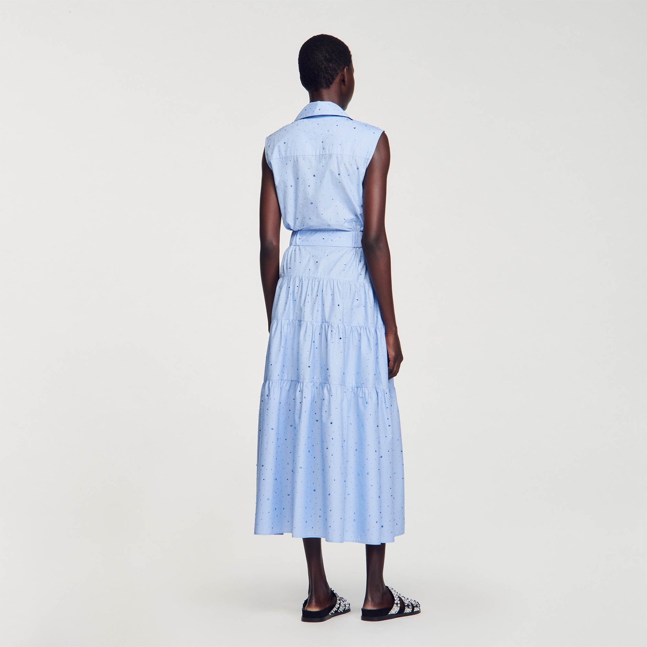 Robe longue nouée ornée de strass Sandro seconde main