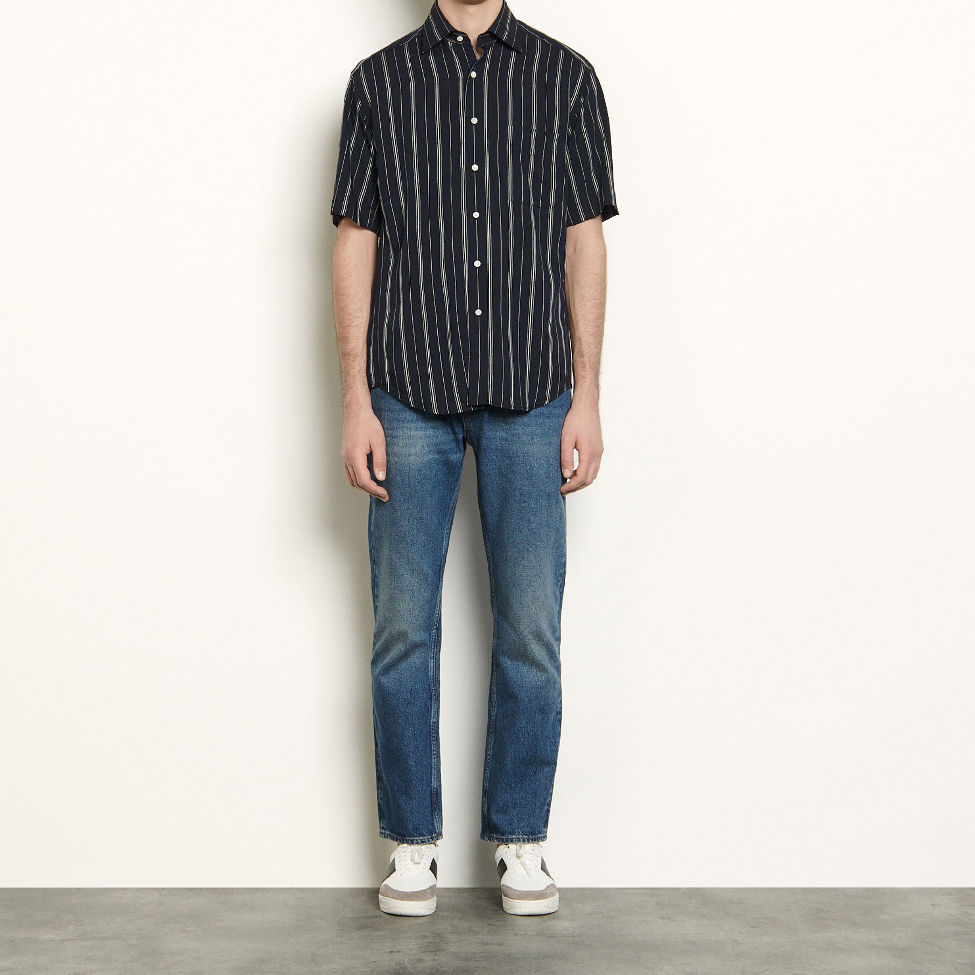 Chemise rayée à manches courtes Sandro seconde main