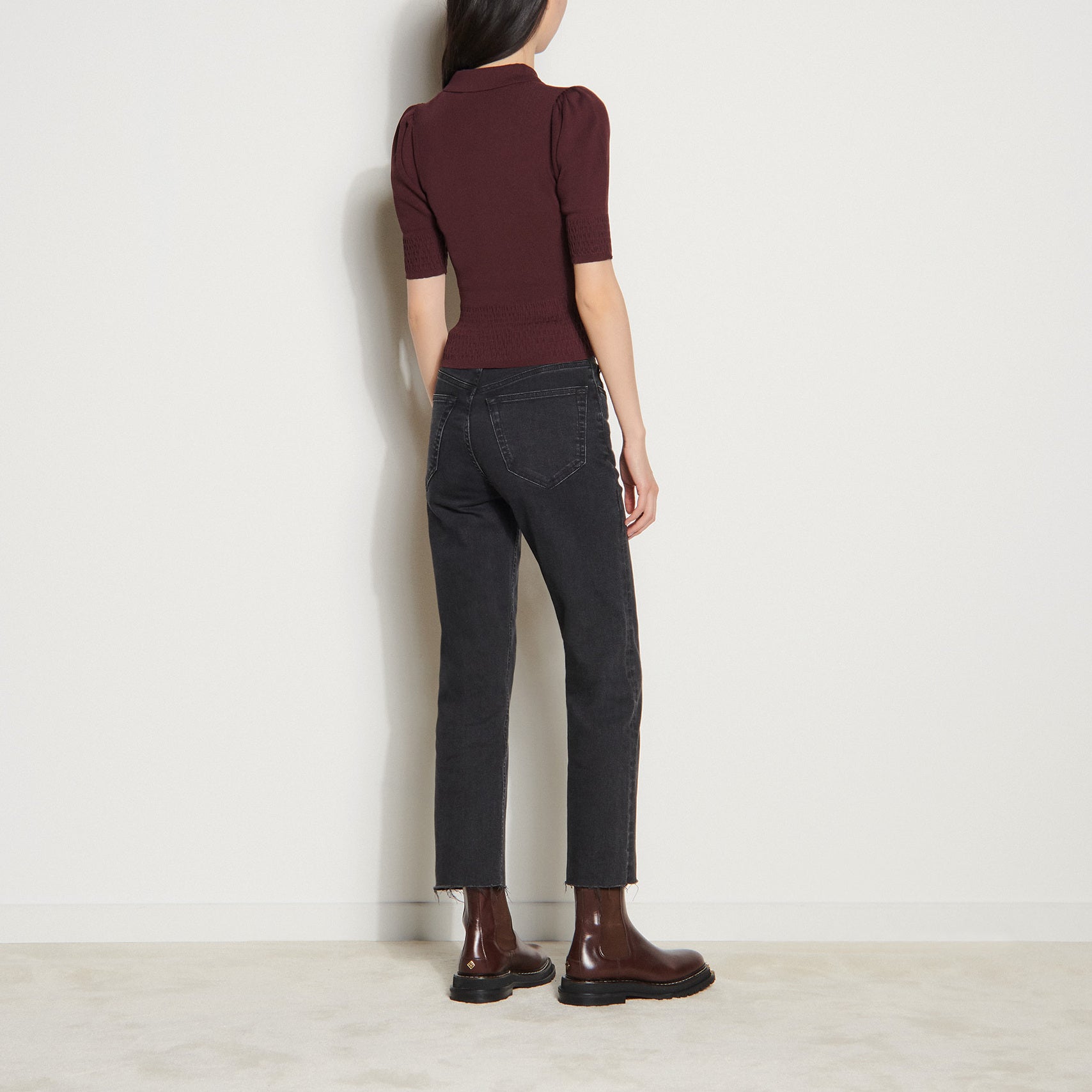 Pull col polo zippé Sandro seconde main