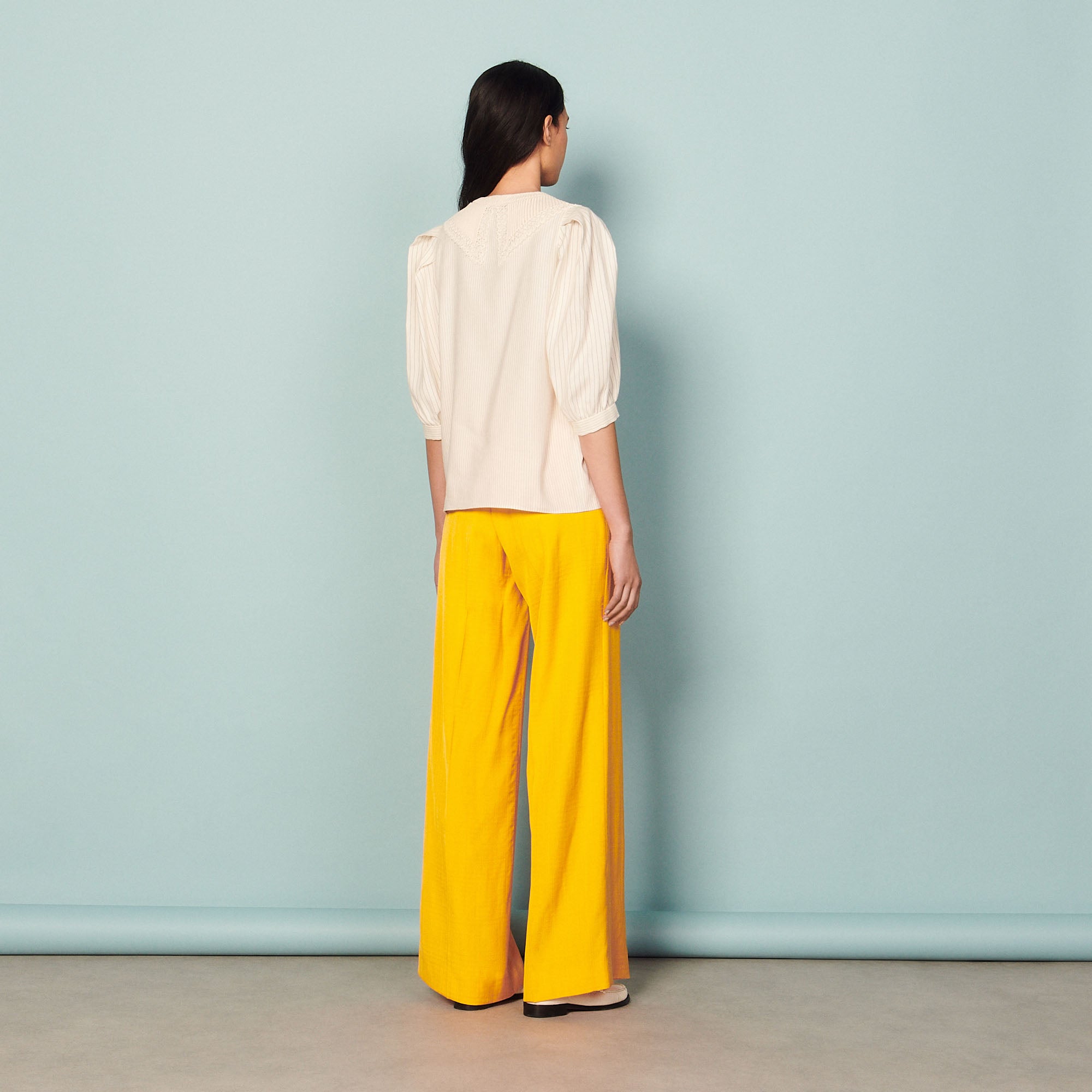 Chemise en lin rayée Sandro seconde main