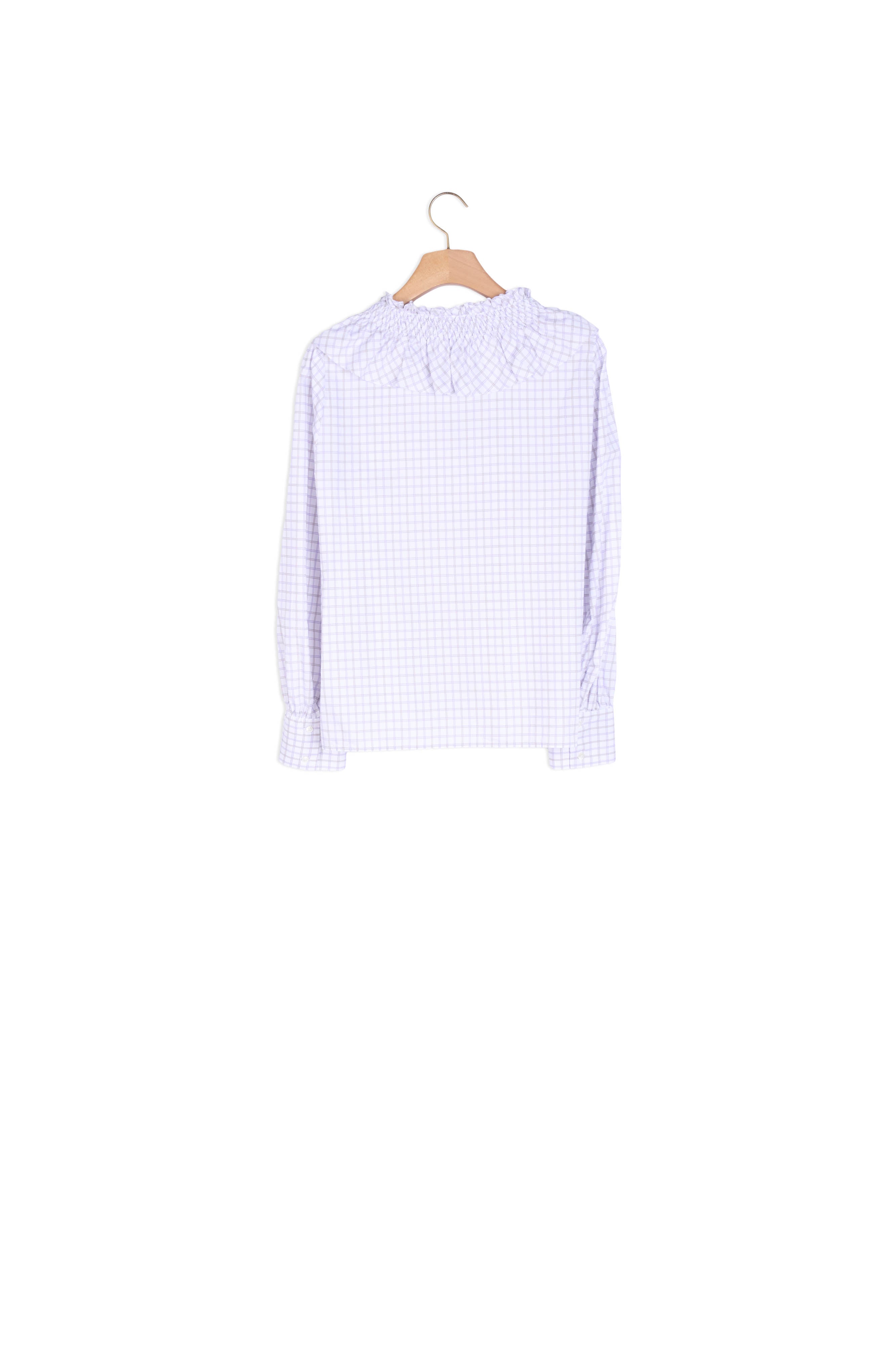 Chemise à carreaux et col volanté Sandro seconde main