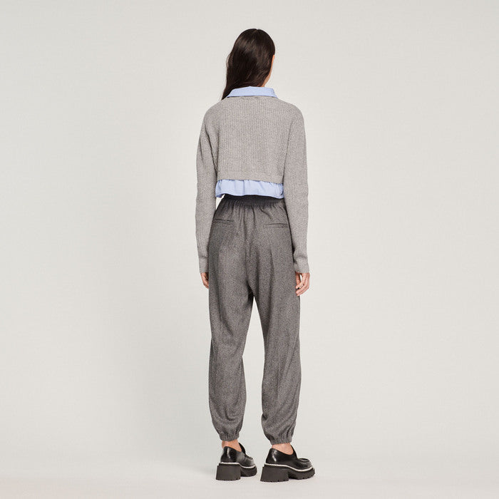 Pull court trompe-l'œil Sandro seconde main