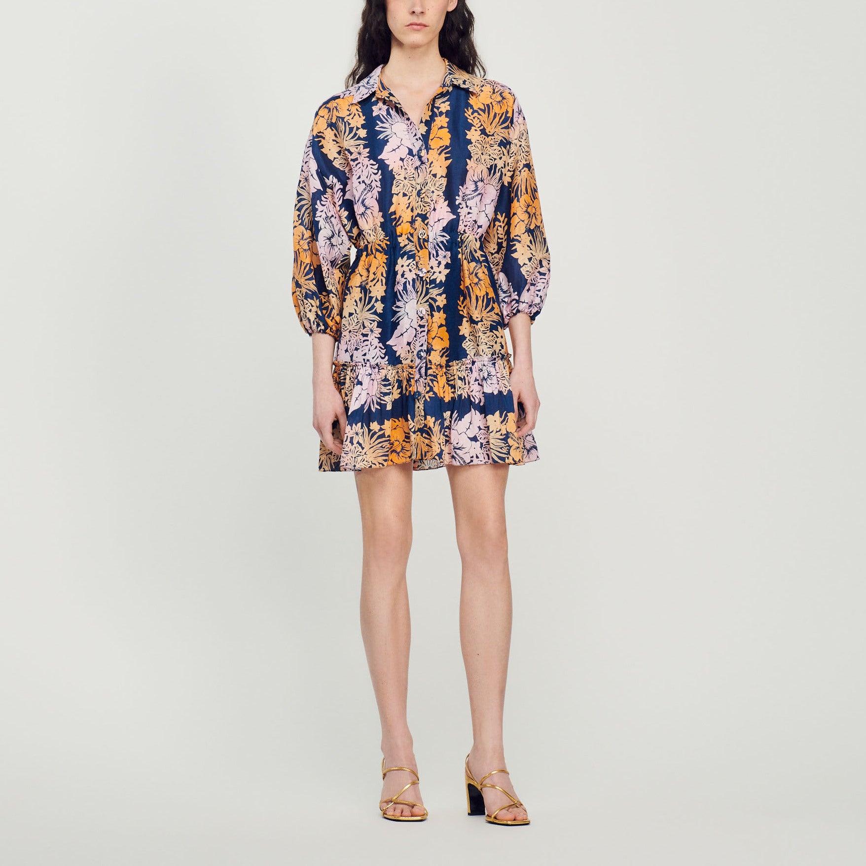 Robe courte imprimée Hawaï Sandro seconde main