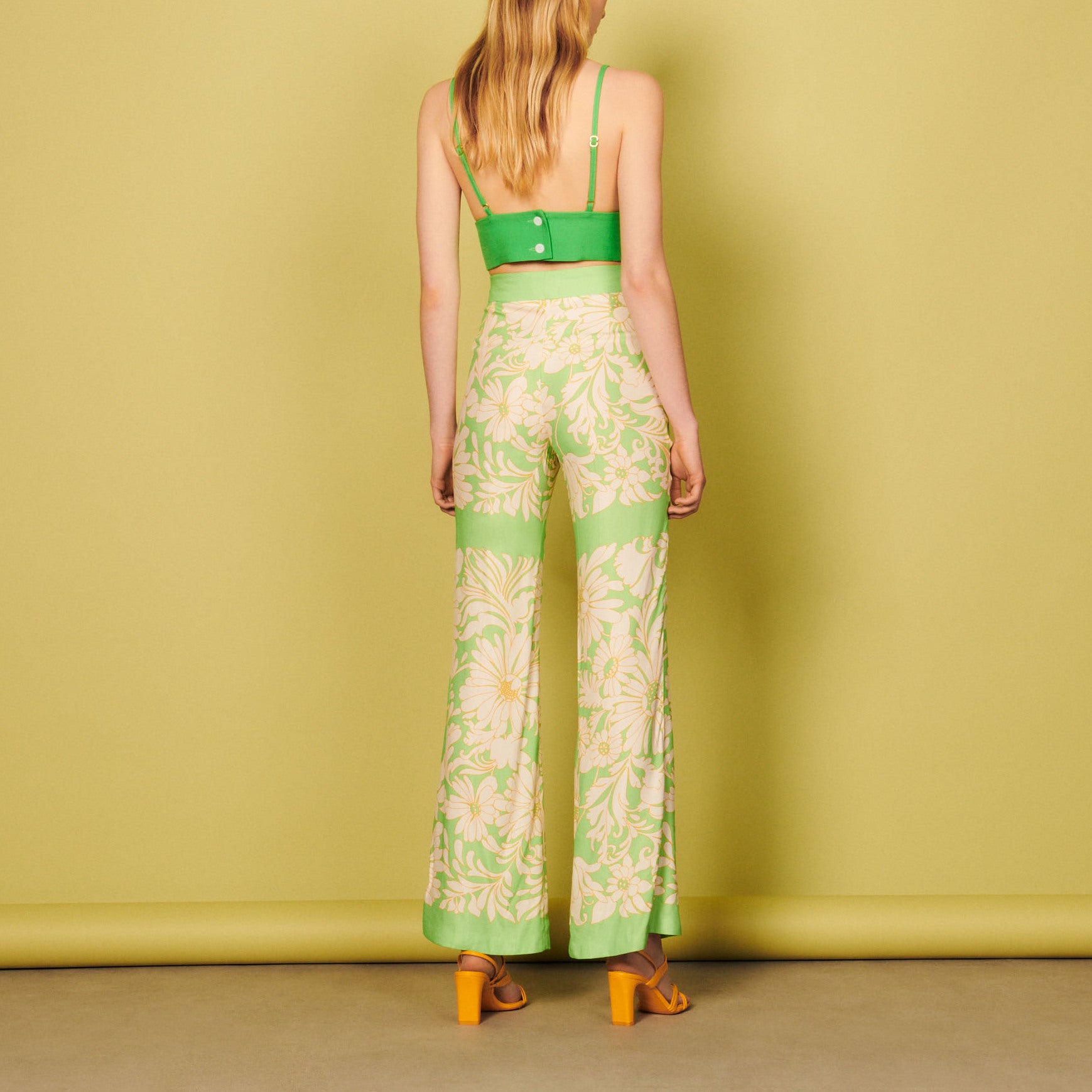 Pantalon fluide imprimé daisy Sandro seconde main