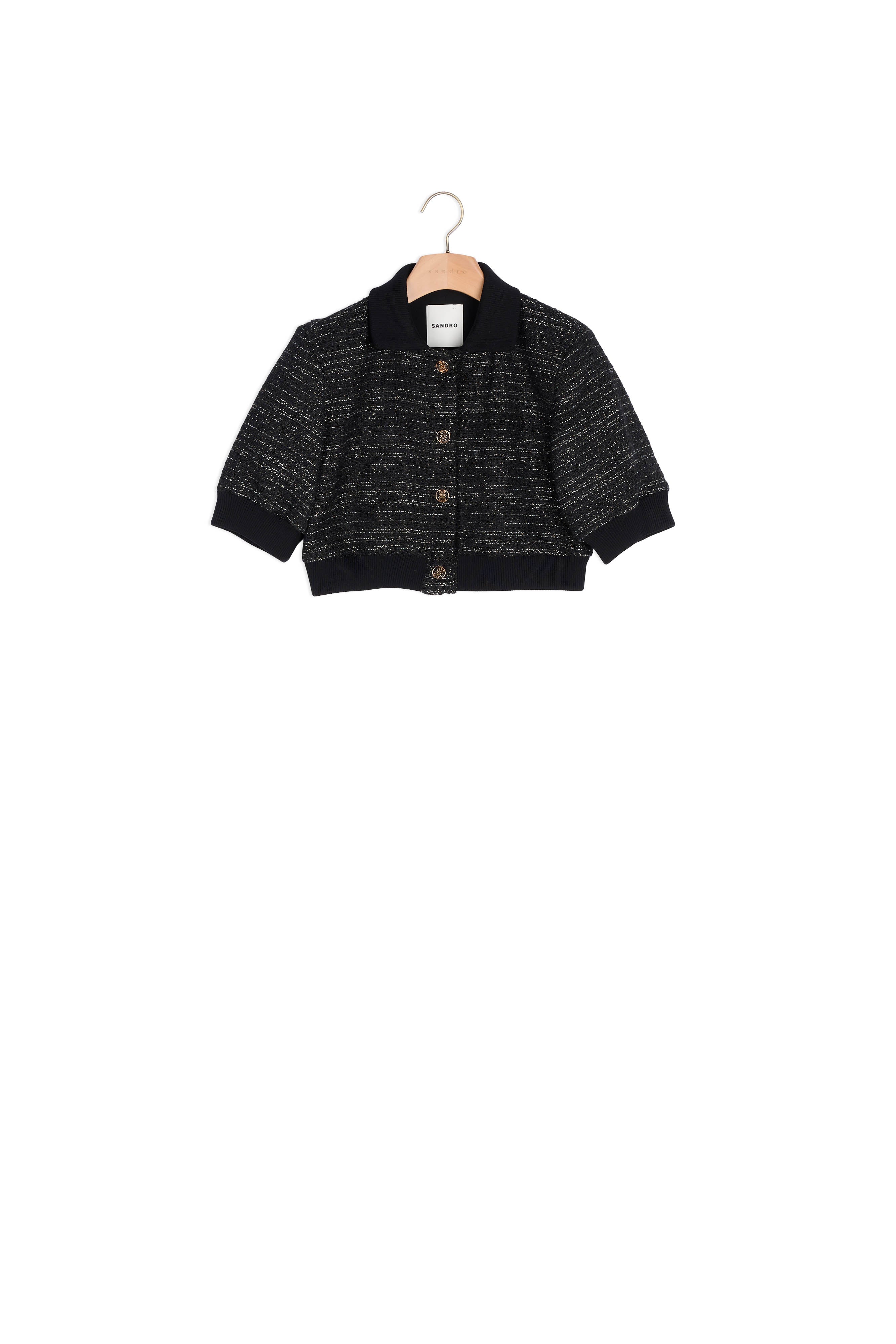 Veste courte en tweed manches courtes Sandro seconde main