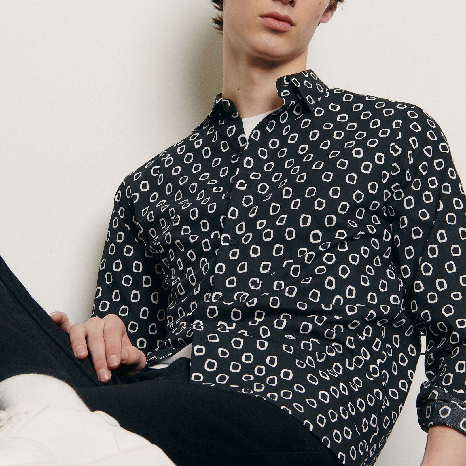 Chemise en coton imprimé Sandro seconde main