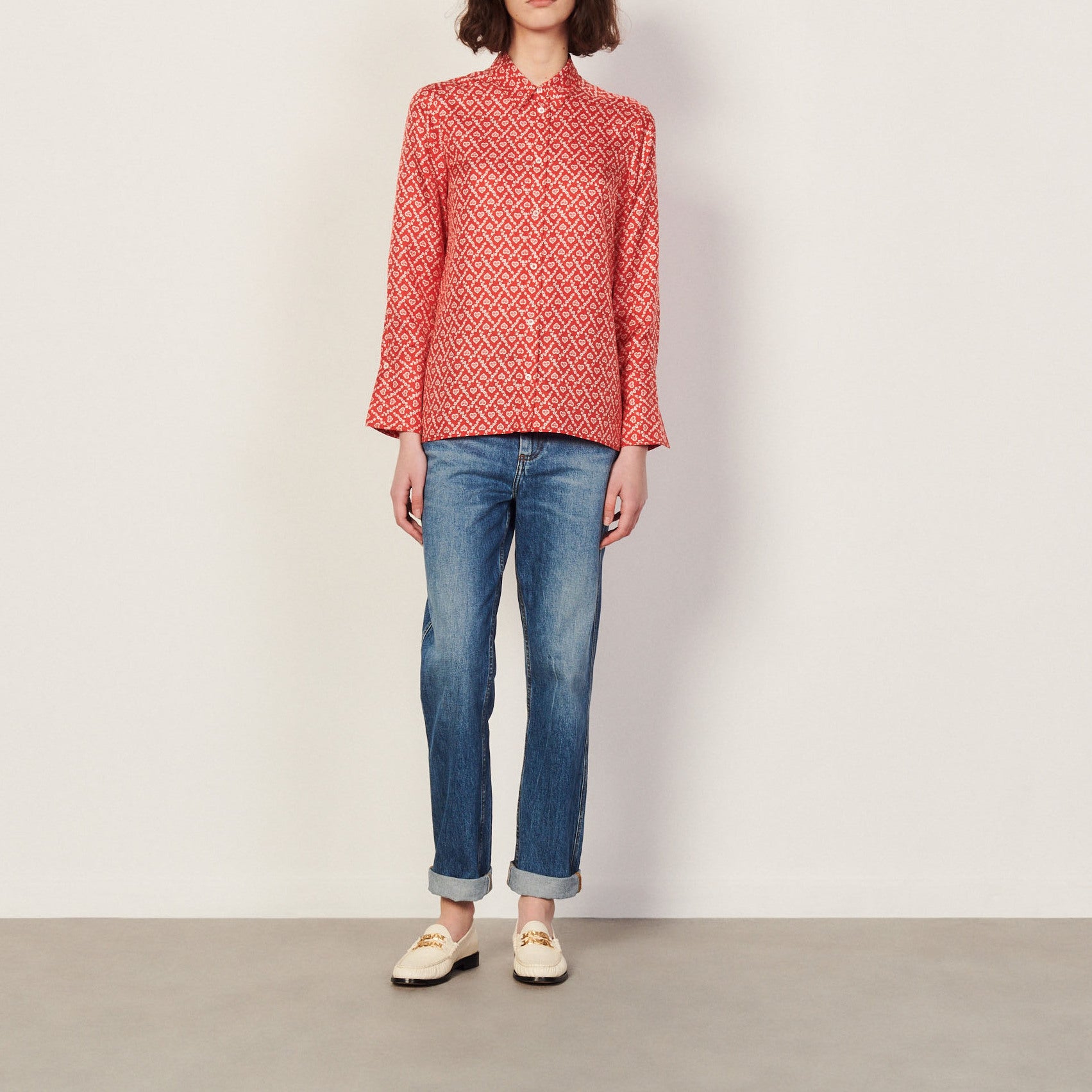 Chemise fluide en soie imprimée Sandro seconde main