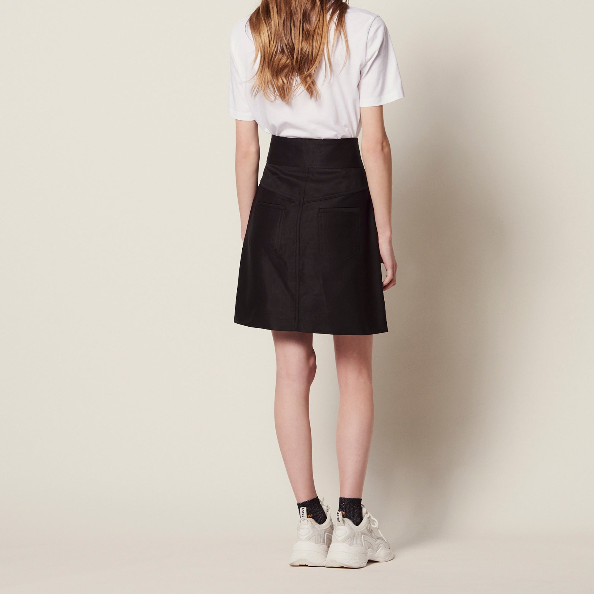 Jupe taille haute avec zip contrasté Sandro seconde main