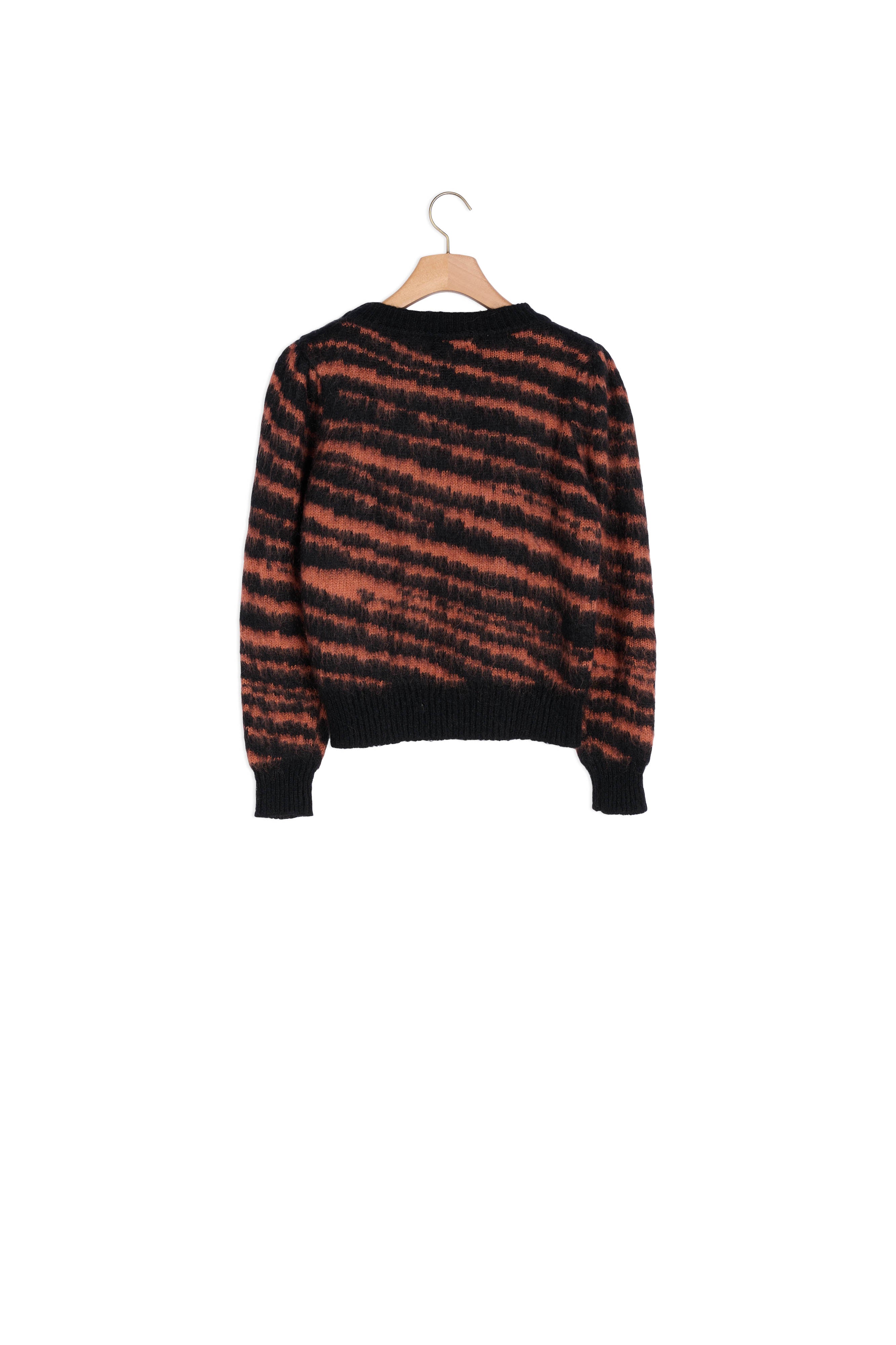 Pull poilu à jacquard zébré Sandro seconde main