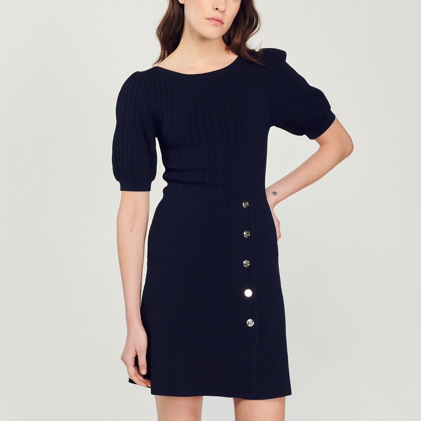 Robe courte à manches ballons Sandro seconde main