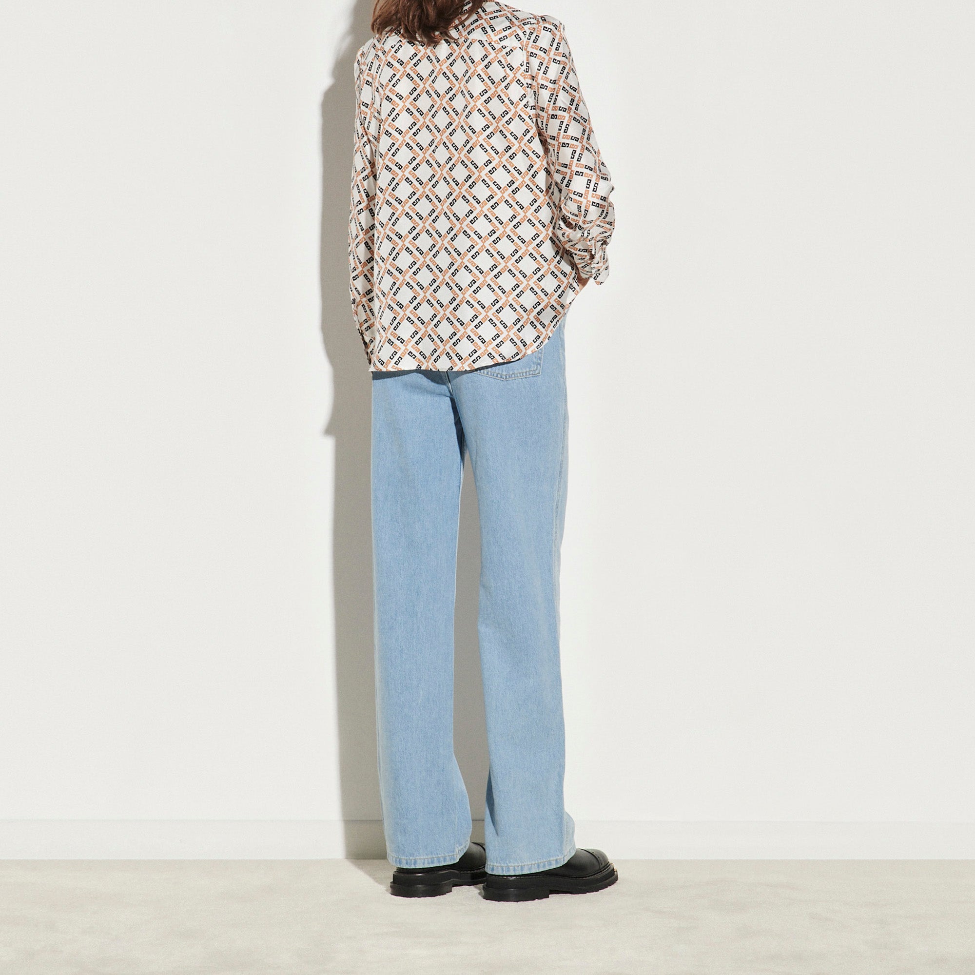 Chemise imprimée en twill de soie Sandro seconde main