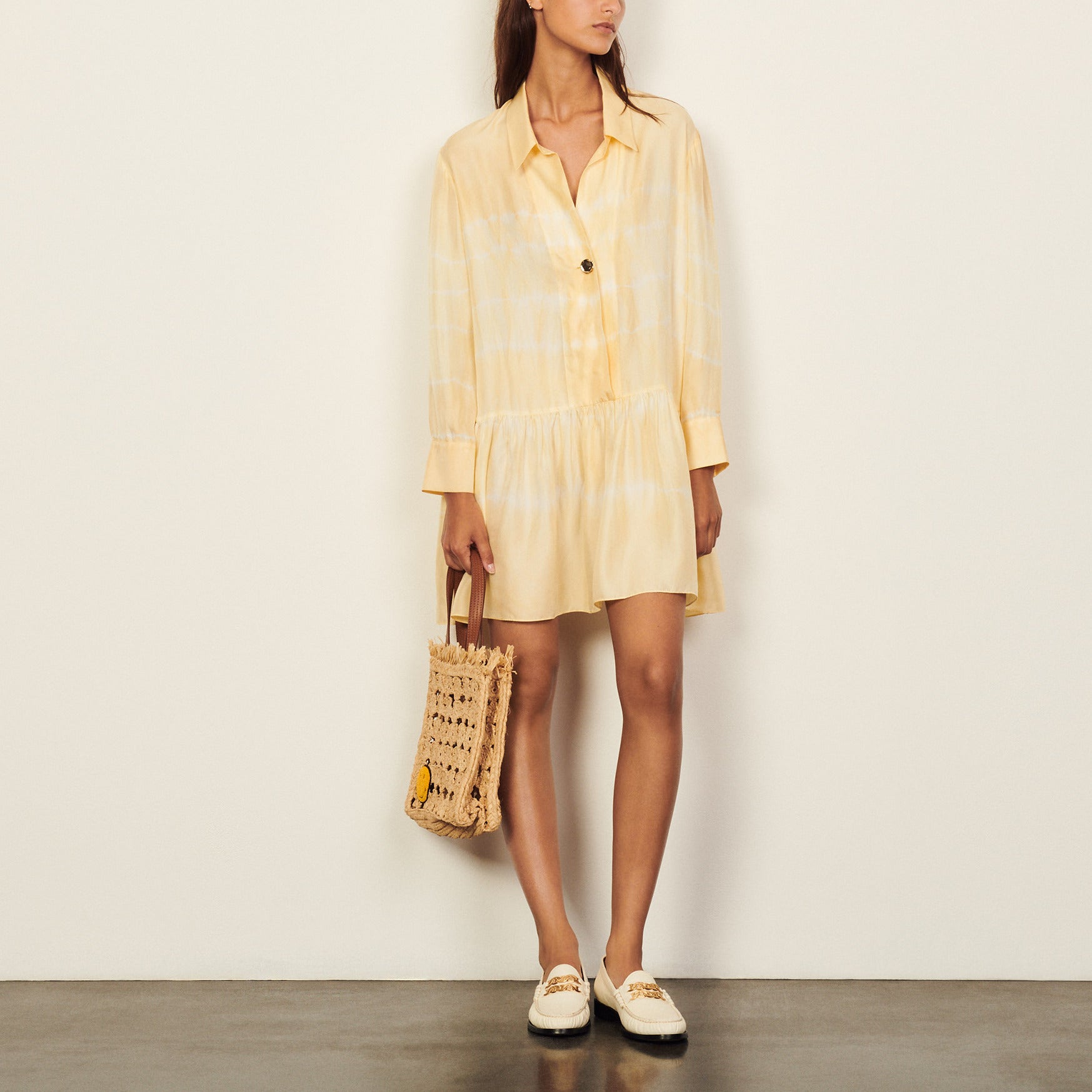 Robe courte tie and dye en soie Sandro seconde main