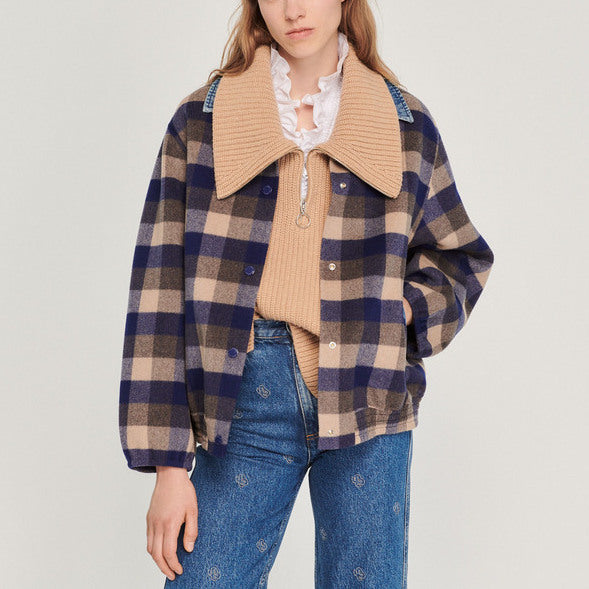 Manteau à carreaux Sandro seconde main