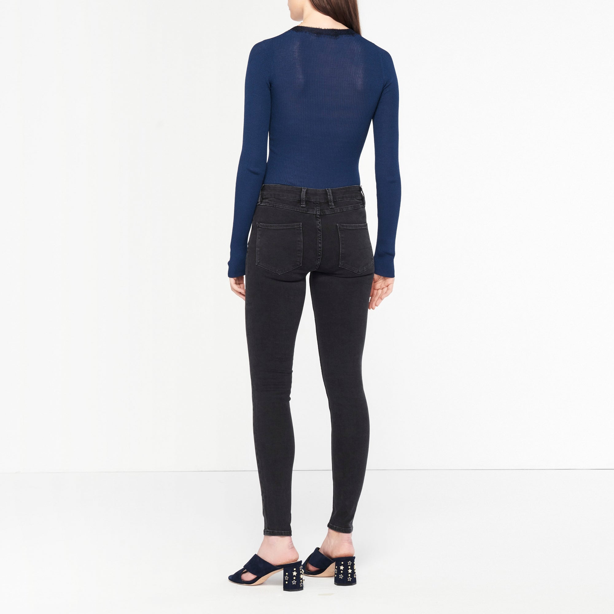 Pull fin à lacet et dentelle Sandro seconde main