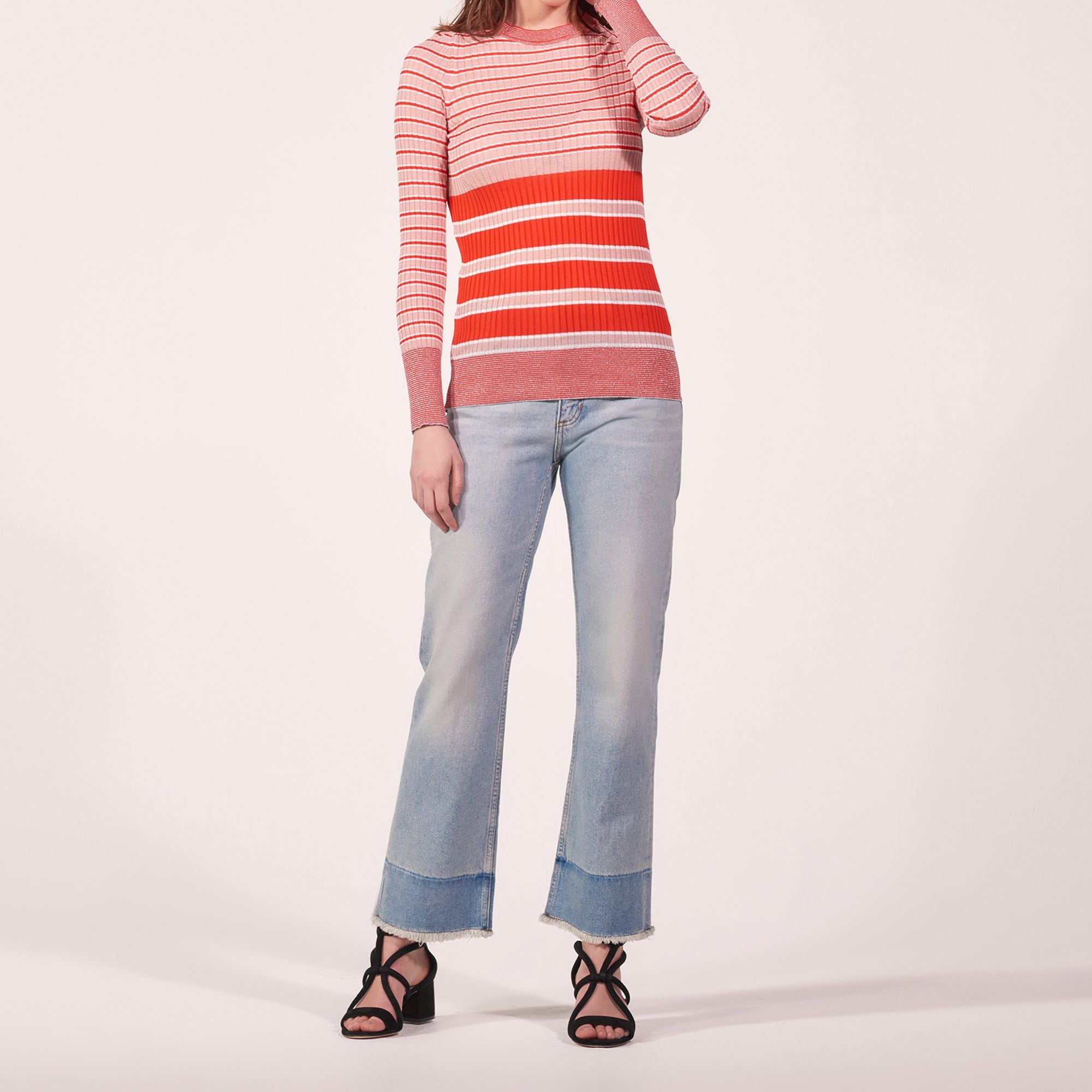 Pull fin à rayures de taille différente Sandro seconde main