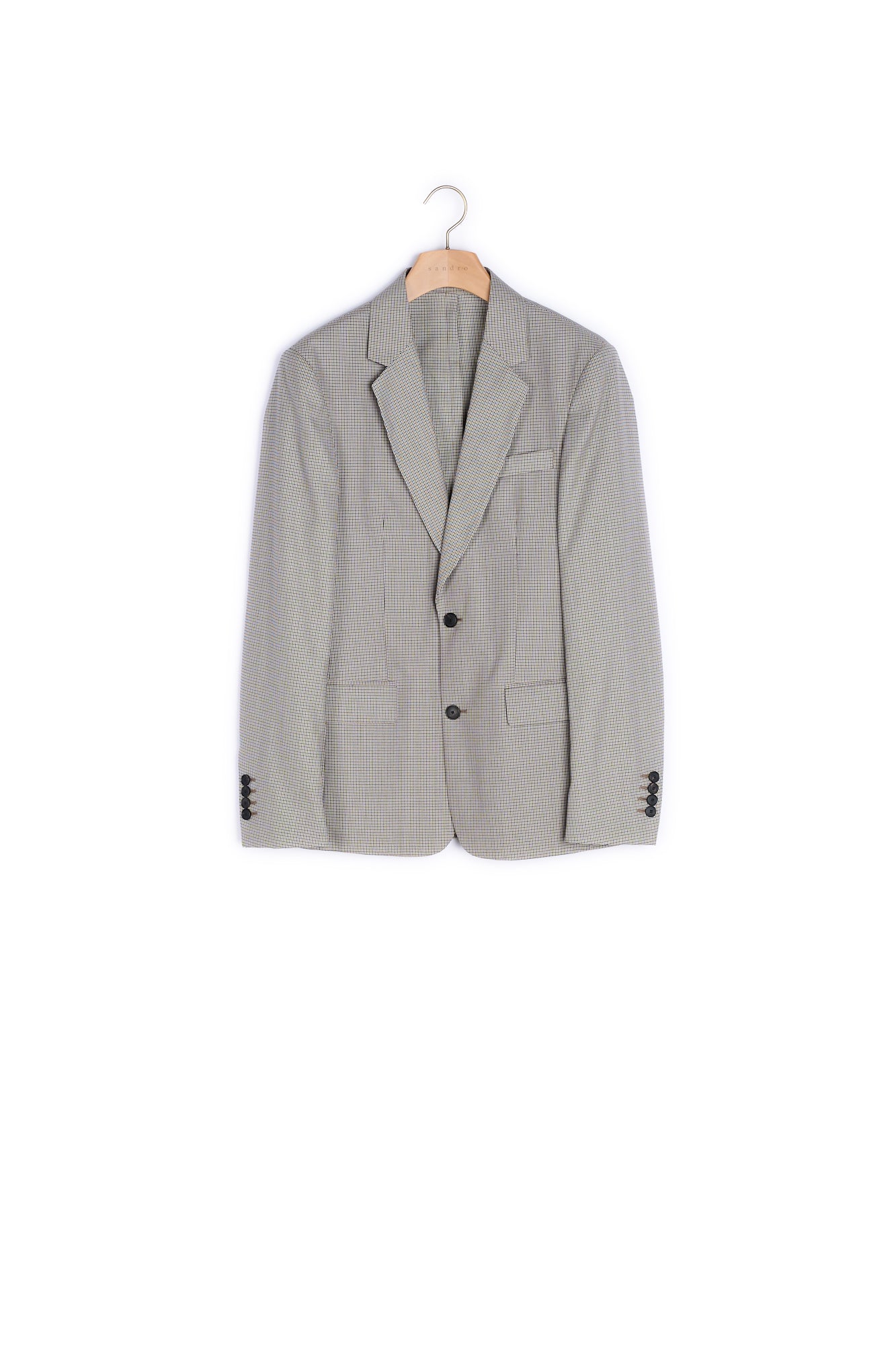 Veste de costume à micro carreaux Sandro seconde main