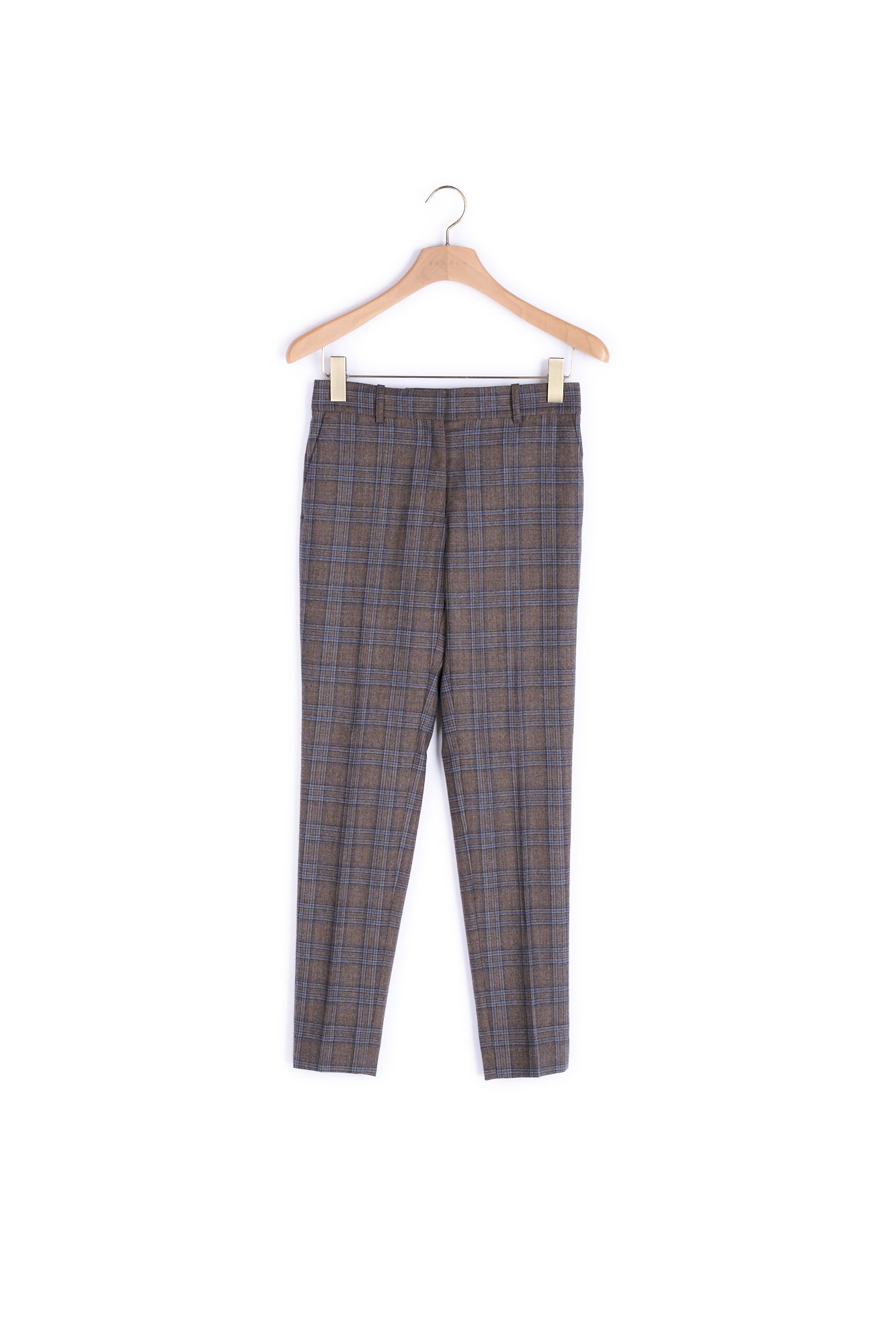 Pantalon droit à carreaux Sandro seconde main